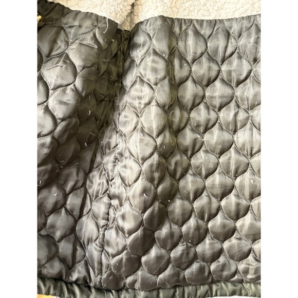 Guess Olive Sherpa Lined Hooded Parka Jacket Gold Zip Detail‎ Size XL - Picture 14 of 16